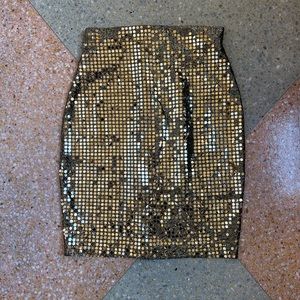 Super rad glam/punk gold sequin vintage 70s 80s skirt. Size 5 by Marnie West.